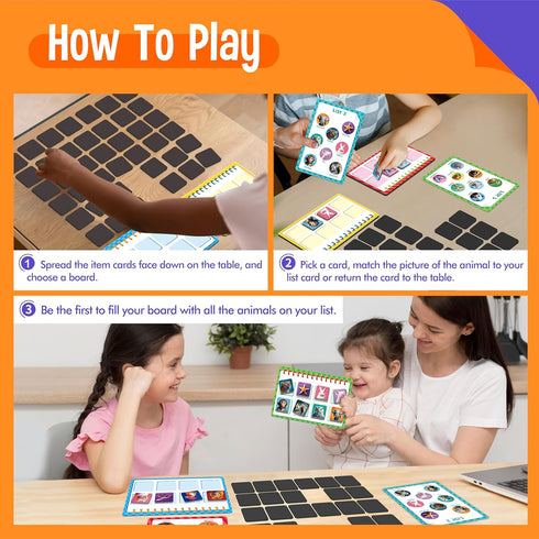 SpriteGru Magnetic Animal Matching Game, Funny Animals Learning Game, Race to Collect Your Lists Educational Toy