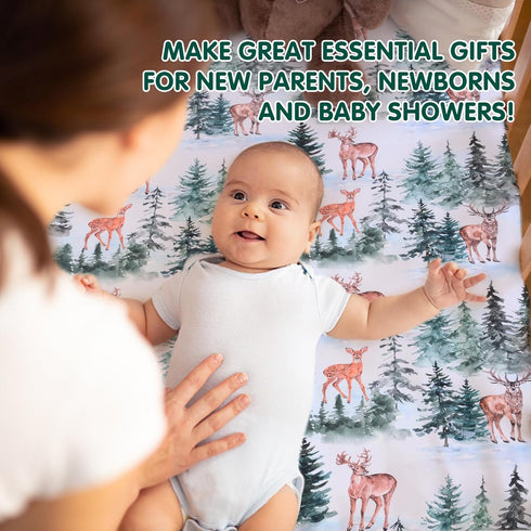 1 28x52 Inch JISEN Fitted Crib Sheets Piece Soft Breathable Baby Crib Sheets for Standard Crib and Toddler Mattress
