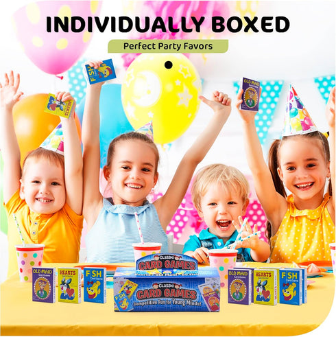 Srenta 12 Pack Kids Card Games - Classic Games for Ages 4-9, Includes Hearts, Go Fish, & Old Maid for Family Game Night