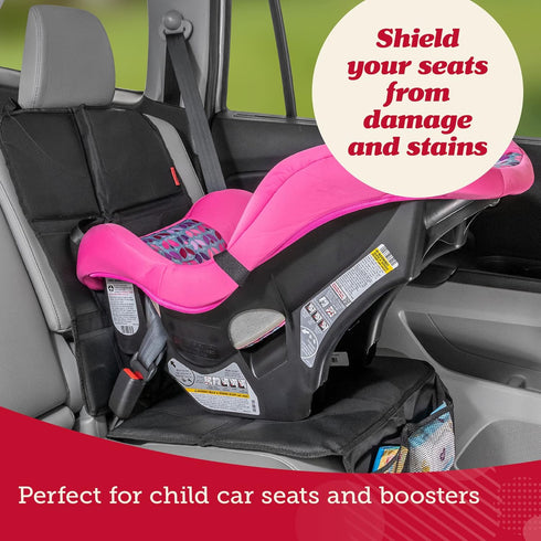 Lusso Gear Car Seat Protector - Waterproof Car Seat Cover - Non-Slip Padding & Mesh Pockets for Baby Travel Gear