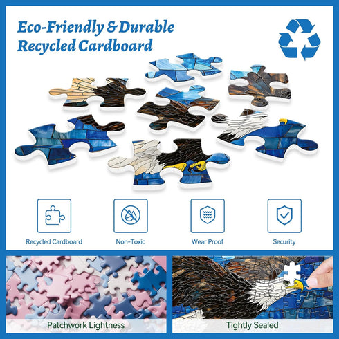 HQXXJW 500 500 20.5 15 Piece Puzzle for Adults, Mosaic Eagle, Wildlife and Nature Puzzle Pieces, for Family Kids