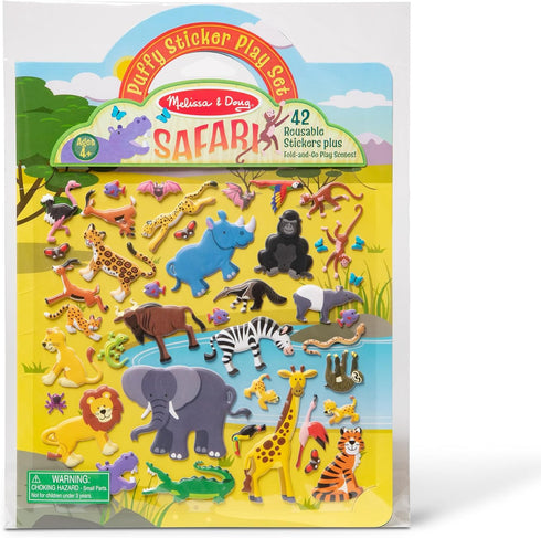 Melissa & Doug Puffy Sticker Play Set: Safari - 42 Reusable Stickers