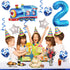 Weenkeey 2nd 2 Birthday Train Balloons - Giant Aluminum Foil Balloon Number Mylar for Railroad Party - Blue