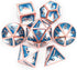 Haxtec Metal DND Dice Set, Copper Blue White D&D Dice with Leather Bag for Dungeons and Dragons RPG