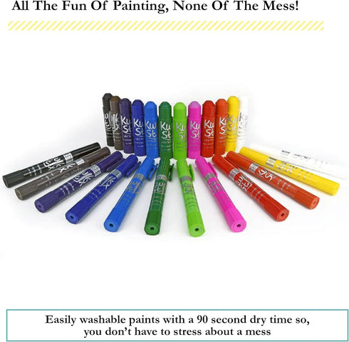 Kwik Stix Solid Tempera Paints, Thin Stix Paint Pens - 12 Classic Colors for Children, 12 Pack - TPG-608