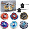 Gyros 6 Pieces Pack, Battling Tops Metal Fusion Starter Set with Stickers and Two Launchers for Kids Age 6+