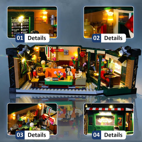 LED Light Kit for Lego Central Perk 21319 Set - Compatible with Lego 21319 Building Blocks Model (Set Not Included)