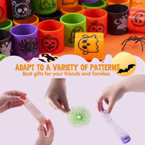 60 JOYIN PCS Halloween Coil Spring for Kids, Mini Magic Springs Toys, Fidget Stress Coils Toy for Halloween Party