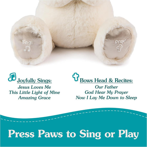 0 11" GUND Animated Goodnight Prayer Bear, Spiritual Plush Teddy Bear, Sensory Toy Stuffed Animal for Ages and Up