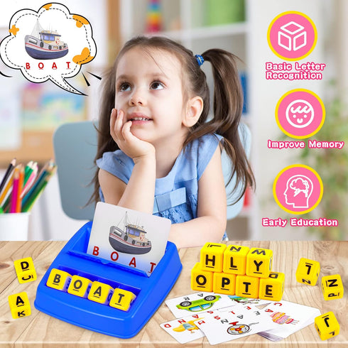 Matching Letter Game for Preschool & Kindergarten Kids, Spelling Word and Memory Educational Toy for Ages 3-8