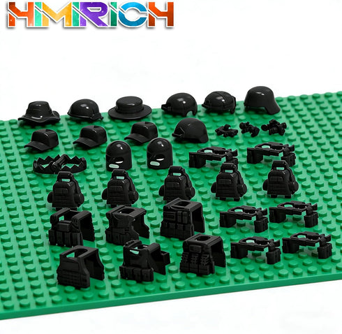 Pack, 30 Military Weapons Classic Building Block Military Toy Accessories Hat, Piece Army Figure Accessory Combo