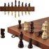 Set 15.4" 2 OUMODA Magnetic Chess for Adult Kid, Leather Chess Board with Handmade Chess Piece Including Extra Queens