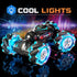 1:12 RC Stunt Car, 2.4GHz 4WD Gesture Sensor Toy, Double Sided Rotating Off Road Vehicle with Lights Music for Boys &