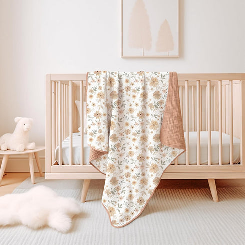 Konssy Muslin Baby Blankets, 100% Cotton Crib Blanket for Baby Infant Toddler, Super Soft and Lightweight, 40"x36"