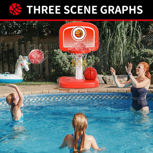 Bennol Basketball Hoop, Indoor/Outdoor Toys for Boys Ages 3-12, Poolside Basketball Game with 4 Balls