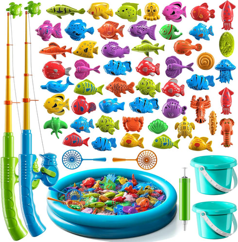 LILYBUDS Magnetic Fishing Game Pool Toys for Kids 3 4 5 6 7