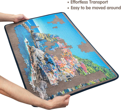 1000 Tektalk Jigsaw Puzzle Board Portable Puzzle Mat with Dustproof Cover for Puzzle Storage Saver, Non-Slip Surface