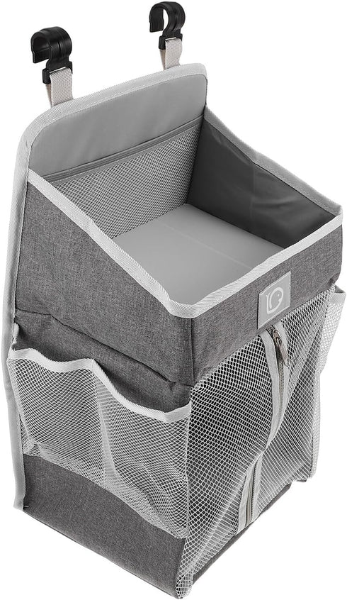 BESPORTBLE Hanging Storage Bag and Diaper Organizer for Nursery, Multi-pocket Gray Fabric