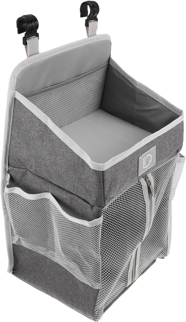 BESPORTBLE Hanging Storage Bag and Diaper Organizer for Nursery, Multi-pocket Gray Fabric