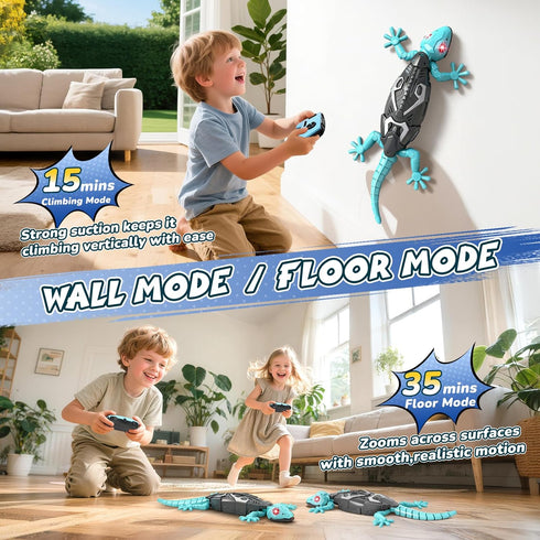 3+Years KETIEE RC Wall Crawler Gecko: Wall Climbing Gecko Toy for Kids, Remote Control Climbing Lizard with Led Glowing