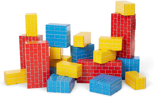 Melissa & Doug Jumbo Extra-Thick Cardboard Building Blocks - 40 Blocks in 3 Sizes for Pretend Building
