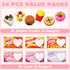 JOYIN 36 Pieces Valentines Day Gift Cards - 3D Dessert Erasers for Kid Classroom Cards, Party Favor Toy Supplies.