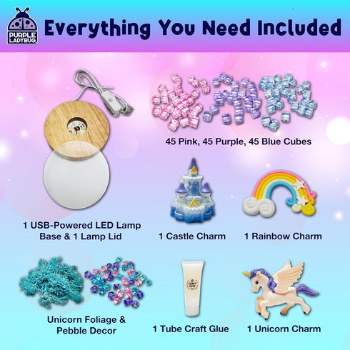 8-12 7 8 9 10-12, 8-12 PURPLE LADYBUG Make Your Own Unicorn Night Light for Girls - Unicorn Gift Craft Kits for Girls