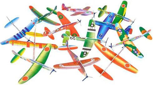 Big Mo's Toys 24 Pack 8 Inch Glider Planes - Birthday Party Favor Plane, Great Prize, Handout Glider