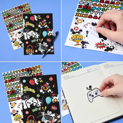 WERNNSAI Kids Diary Set - Boys Game Journal Kit with Lock and Keys, Luminous A5 Writing Notebook, Birthday Gift Set