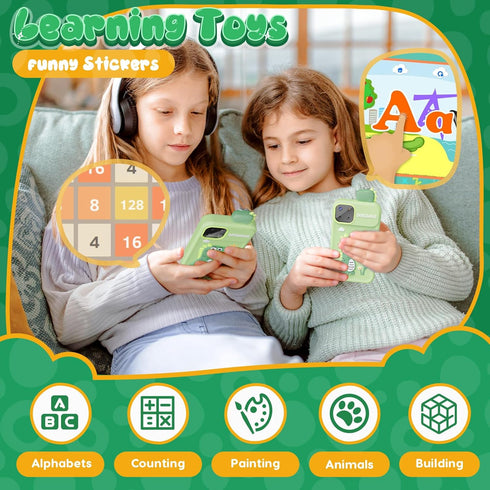 Kids Smart Phone Toys - Dinosaurs Gift for Boys Ages 3-9, Mini Smart Phone with 16 Learning Games, 2.8" Touchscreen