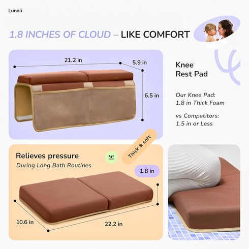 Elbow Set 1.8 2025 Elbow 6 4 Baby Bath Kneeler and Rest Pad Thick Color of the Year Mocha Mousse Memory Foam Kneeling