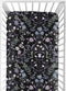 Sweet Jojo Designs Fitted Baby Crib Sheets (Black & Purple Wildflower Vintage
