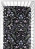Sweet Jojo Designs Fitted Baby Crib Sheets (Black & Purple Wildflower Vintage