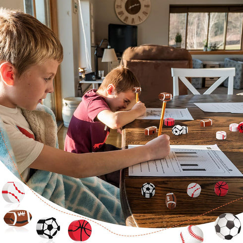 32 Pieces Sport Erasers for Basketball, Soccer, Football, Baseball - Fun Kids Sports Ball Erasers for Party Favors