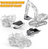 Set 3-8, (8 1) Construction Trucks Toy with Yellow Bus Storage and Play Mat Alloy Inertia Driving Simulation Model