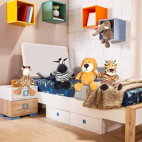 5 Pieces Safari Stuffed Animals Toy Set, 11.8 Inch Wild Animals for Boys, Girls, Adults
