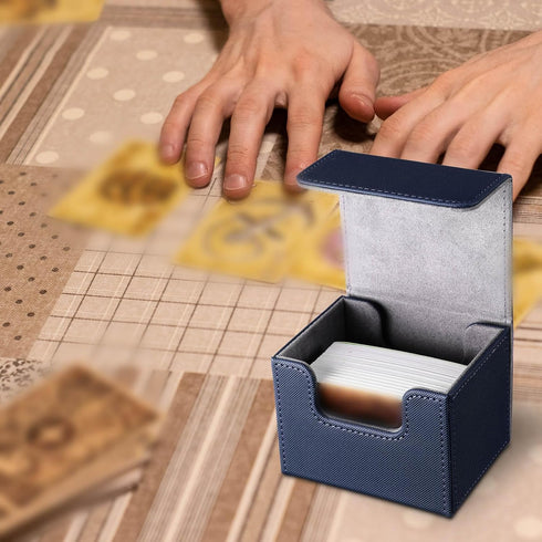 6 Pack 100+ 100 Yookeer Leather Deck Cases Card Deck Game Box Magnetic Playing Card Storage Box for Plus Cards