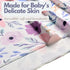 Newborn Baby Girl Receiving Blanket | Stretchy Knit Swaddle Set with Matching Headband & Name Card (Pink & Purple