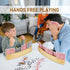 Set 4, 3-Tier LotFancy Playing Card Holders for Kids Adults Seniors, of Curved Wooden Card Holder for Family Card Game