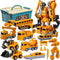 Lawfig Magnetic Transform Engineering Car Assembled Toys, Construction Vehicles with Storage Box, 7