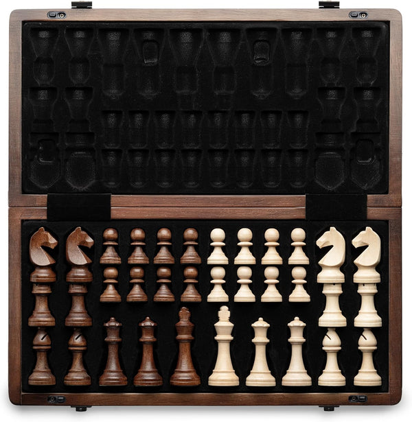 A&A 15" Magnetic Wooden Chess Set, Handmade 3" King Height Staunton Chess