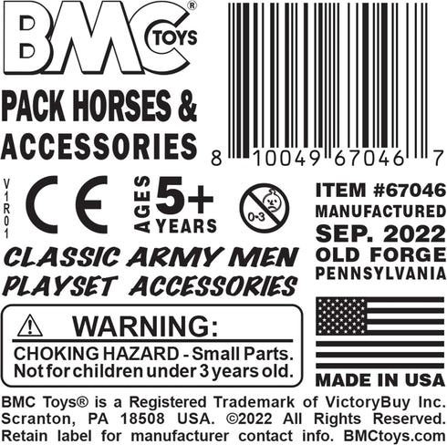 BMC Classic Marx Western Pack Horses Old West Cowboy Plastic Playset Accessories