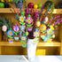 24 Sets Summer Winlyn Potted Flower Craft Kits DIY Potted Flower Ornaments Decorations Tulip Sunflower Foam Stickers