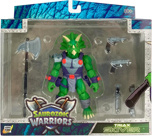 Saurozoic 6 Inch 1:12, 8+ Boss Fight Studio Warrior Triax Skiver Futuristic, Armored Dinosaur Hero Highly Articulated