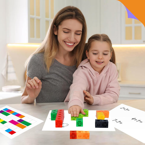 SpriteGru 200PCS Math Linking Cubes, Math Cubes Manipulative Connecting and Counting Snap Blocks for Preschool