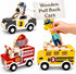 Little Acorn, Wooden Pull Back Cars with Mix & Match Characters |