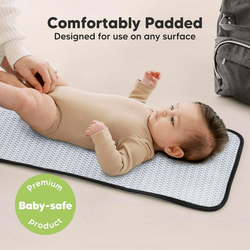 KeaBabies Portable Diaper Changing Pad - Waterproof Travel Changing Mat for Baby, Foldable Diaper Clutch, Detachable
