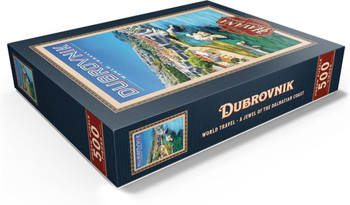MyPuzzle Dubrovnik, Croatia Vintage Travel Poster, Premium 500 Piece Jigsaw Puzzle for Adults
