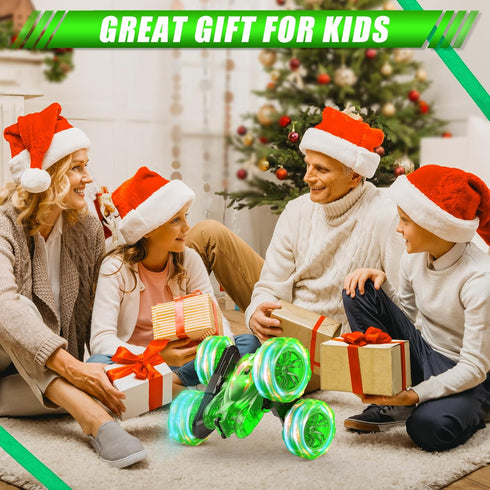 360 4WD 5-7 8-12 Remote Control Car-Rechargeable Fast Direct Charging RC Cars For Kids with Colorful Light,Double-Sided
