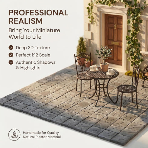 REDUCIO! Pack 100pcs) Dollhouse Miniature Paving Stones, Tiles for Modeling, Fairy Garden, and Tabletop Terrain, (Gray